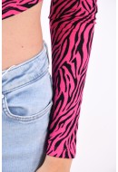 Bluza Dama Only Onlsophia Scarf Raspberry Sorbet/Crunge Zebra